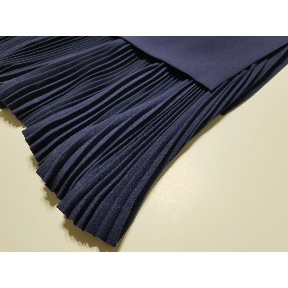 Theory‎ Malkan P Winslow Crepe Layered Pleated Dress Sea Blue NWT Size 2 $395
